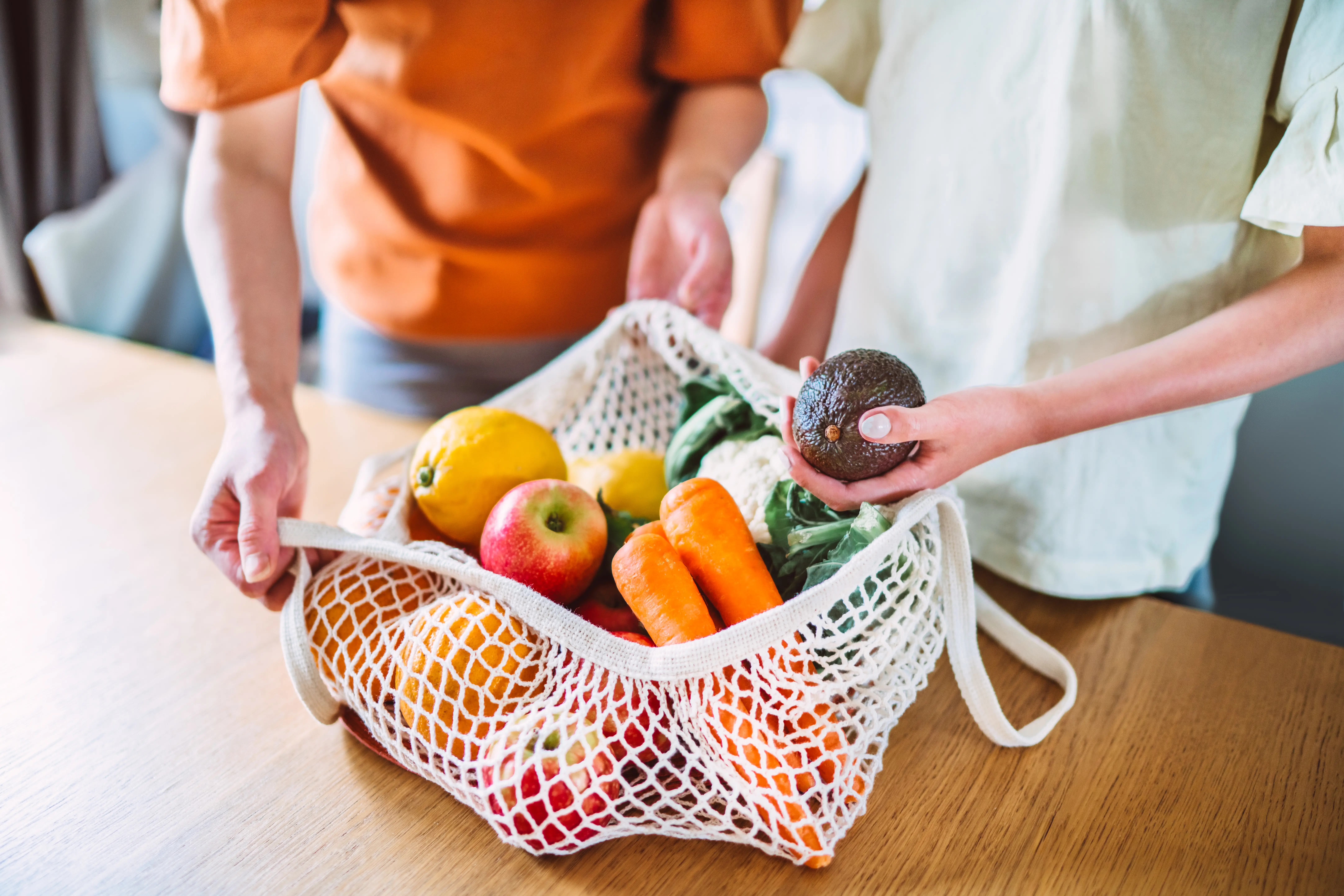 Fruit and vegetables are great sources of fiber.