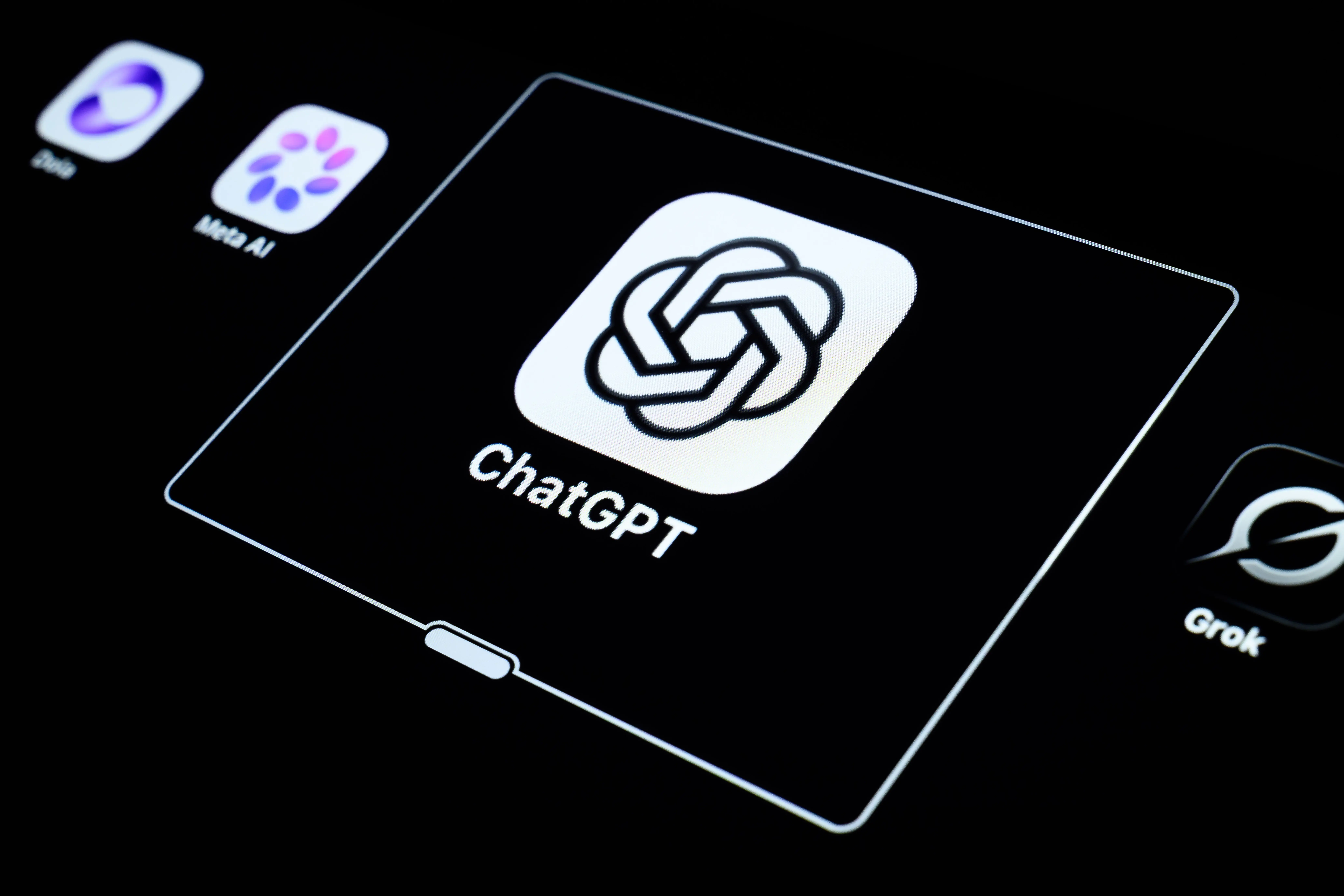In this photo illustration, the icon for the AI app