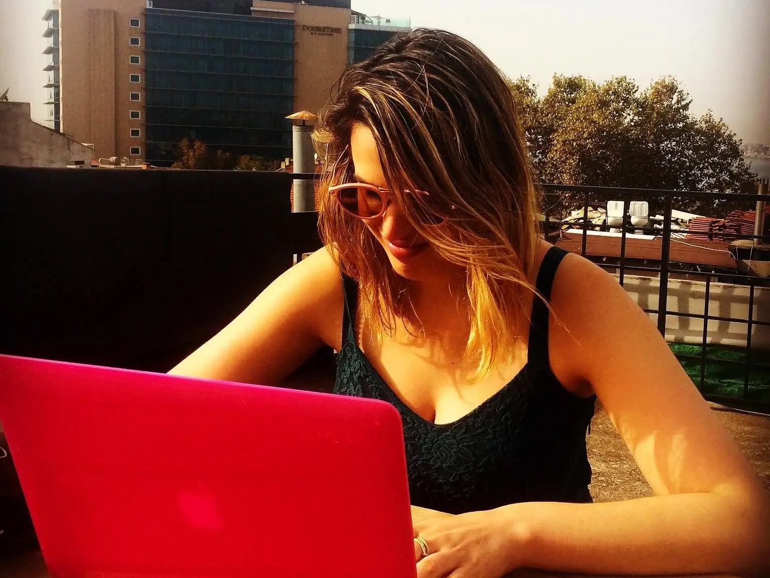 the author freelancing at a cafe in 2014