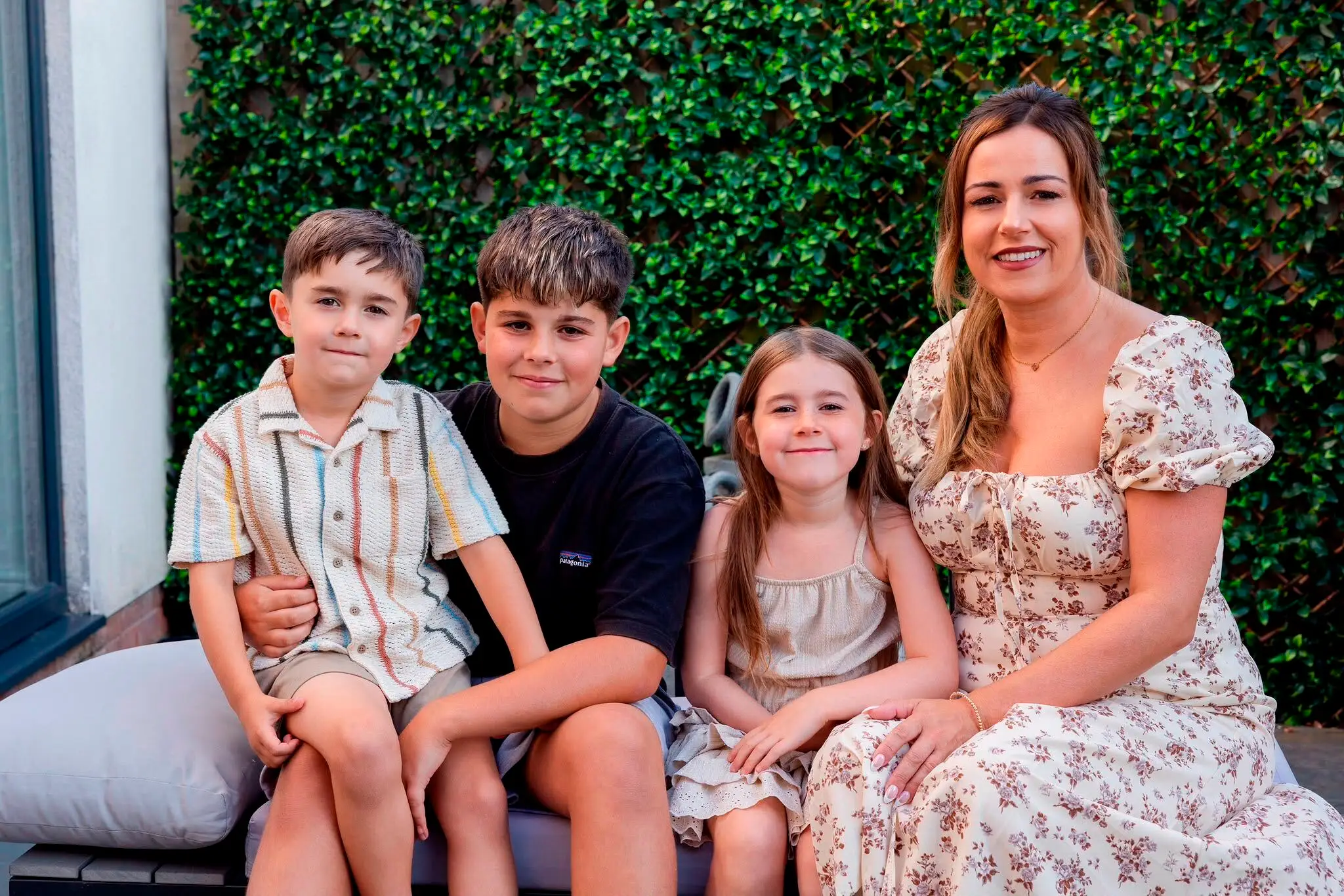 Jodanna Bevan with her three youngest children, ages 12, 6, and 4.