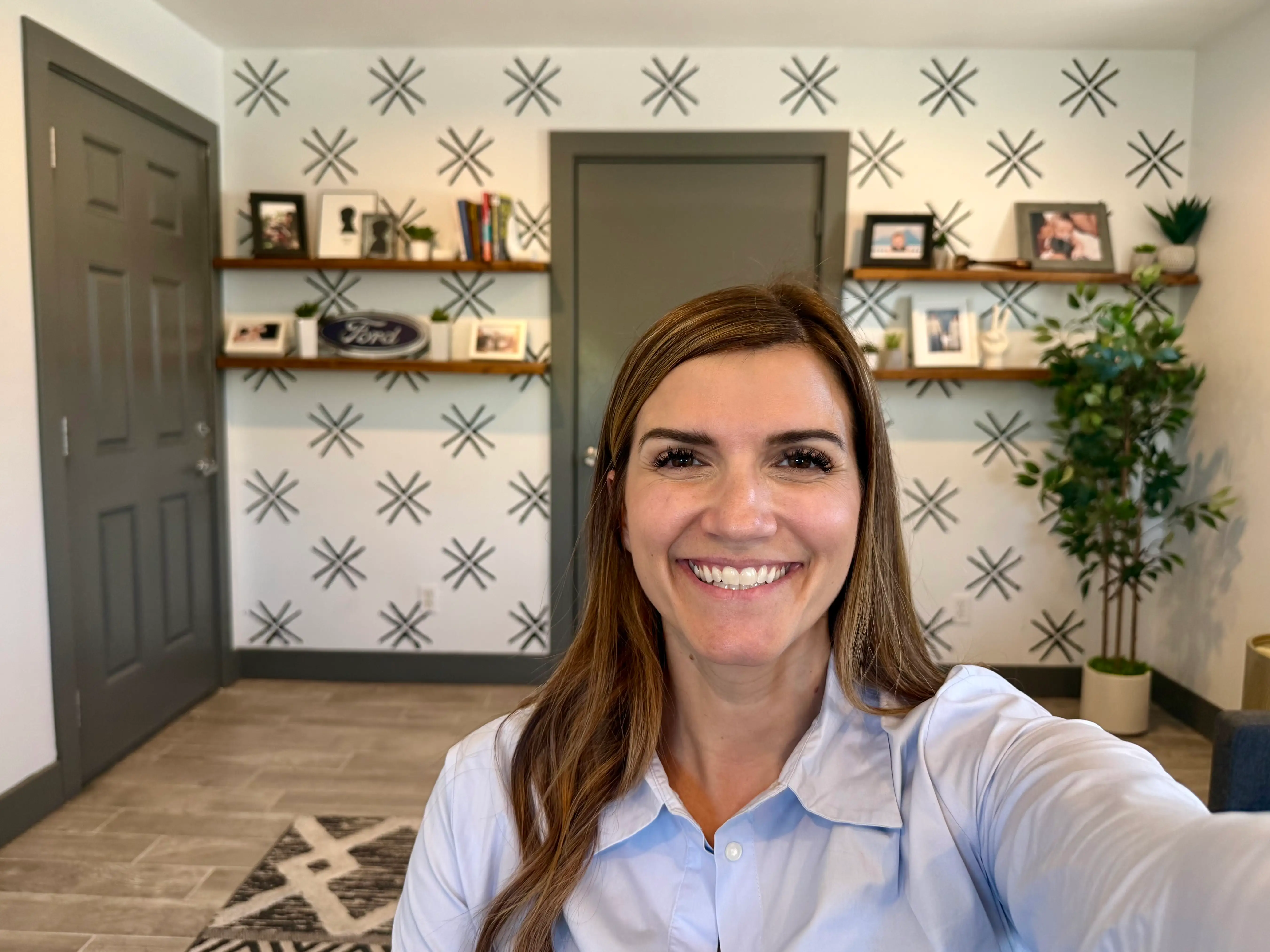 Whitney Stefko Dover, a Ford executive, in her home office.