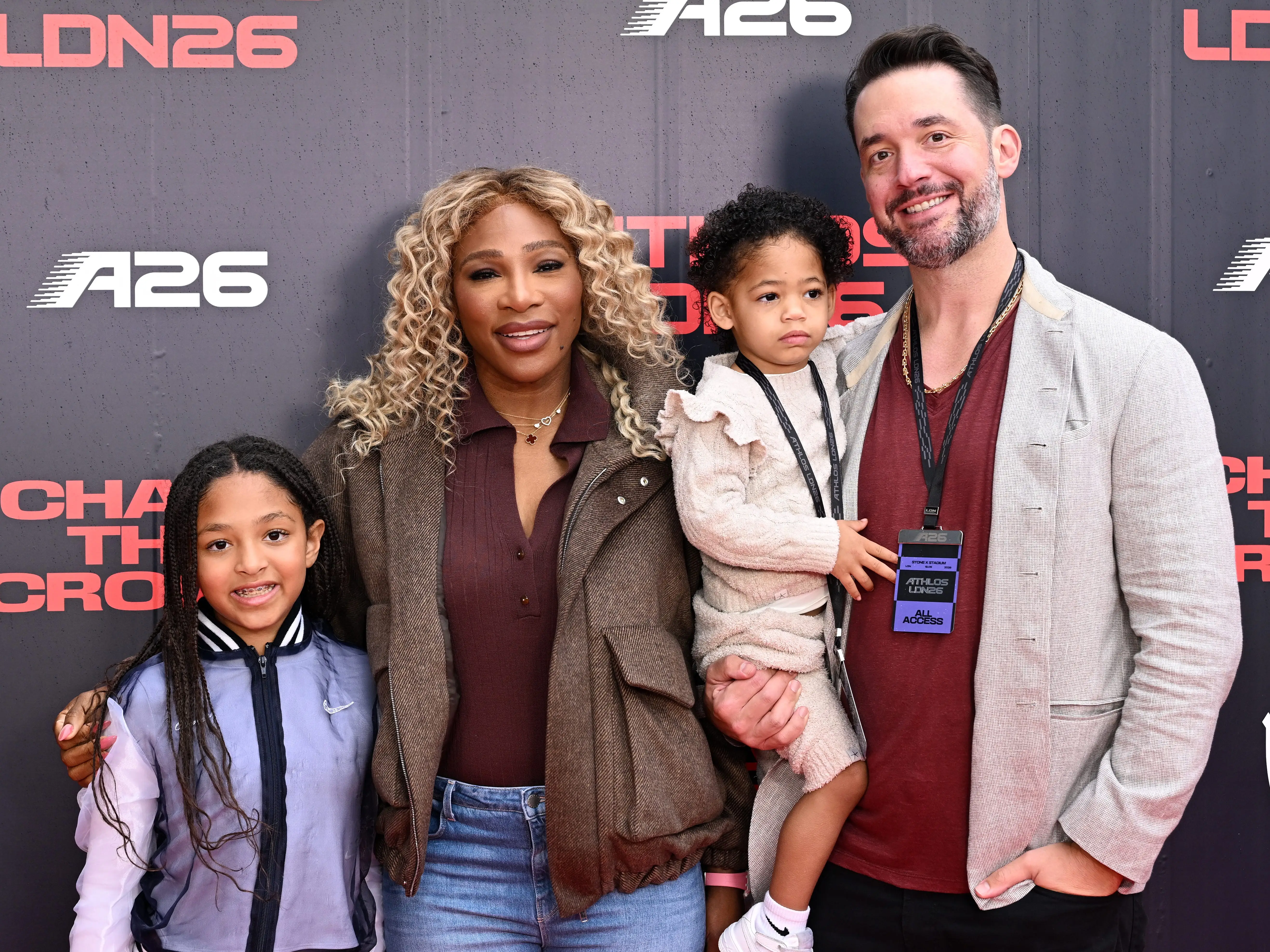 Serena Williams, Alexis Ohanian, and their two daughters.