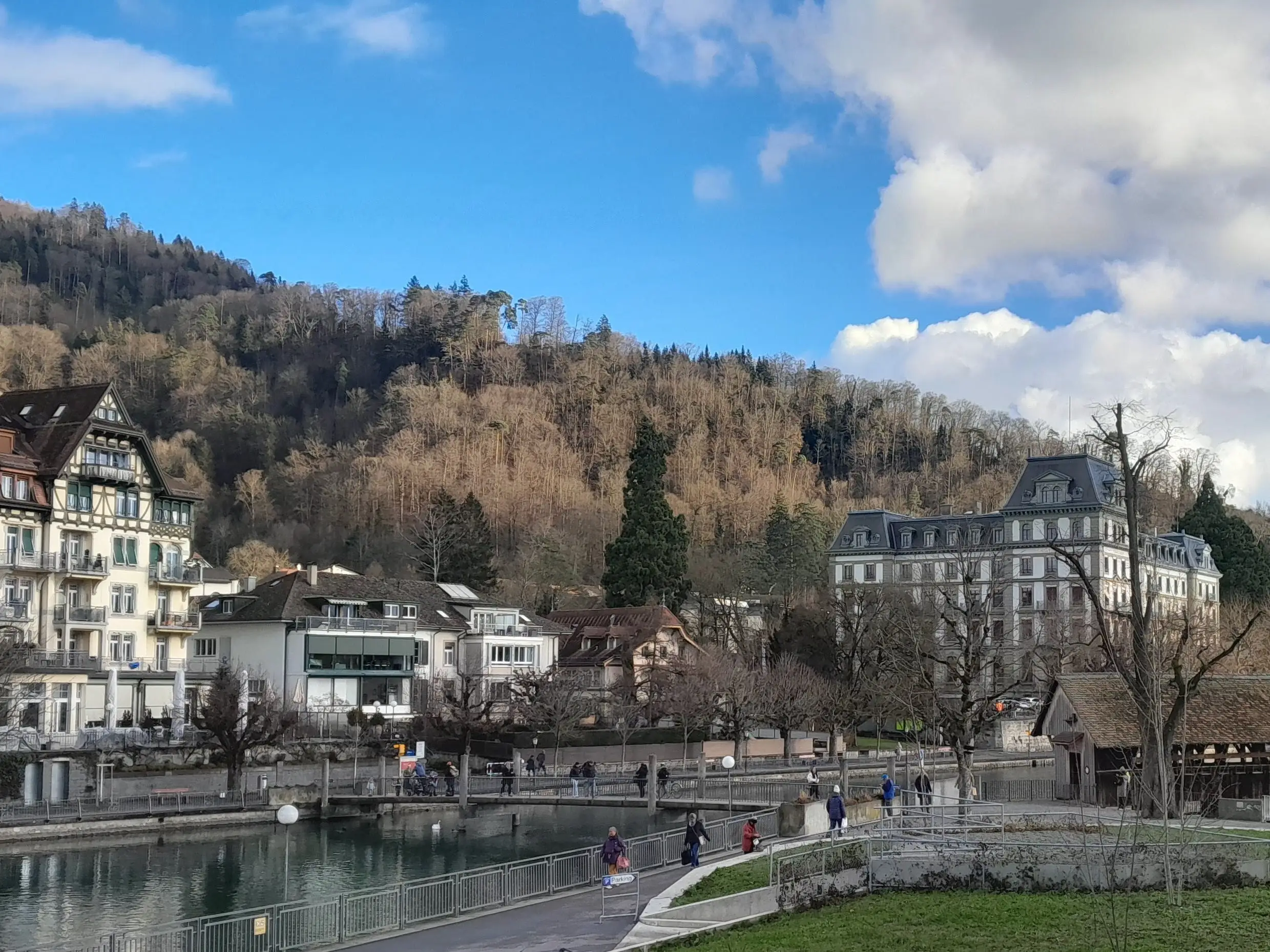 The view from the hotel the author's family stayed in while in Thun, Switzerland.