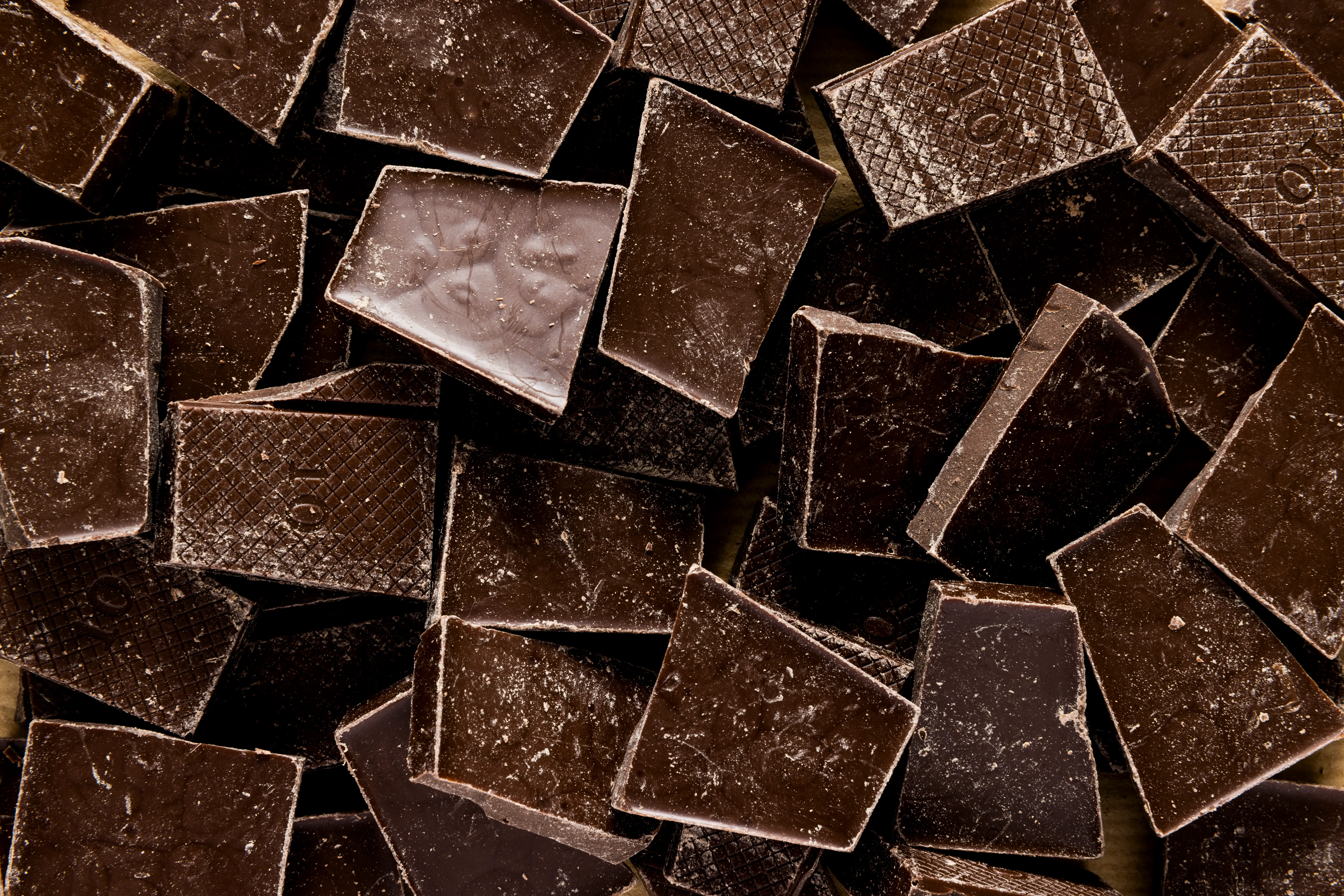 Pieces of milk chocolate.