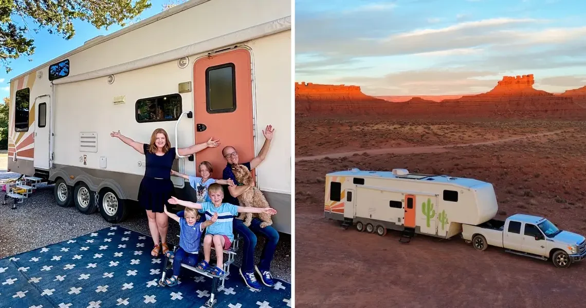 A family of 5 left Brooklyn to travel in an $18,000 RV full time. See inside their custom space.