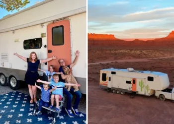 A family of 5 left Brooklyn to travel in an $18,000 RV full time. See inside their custom space.