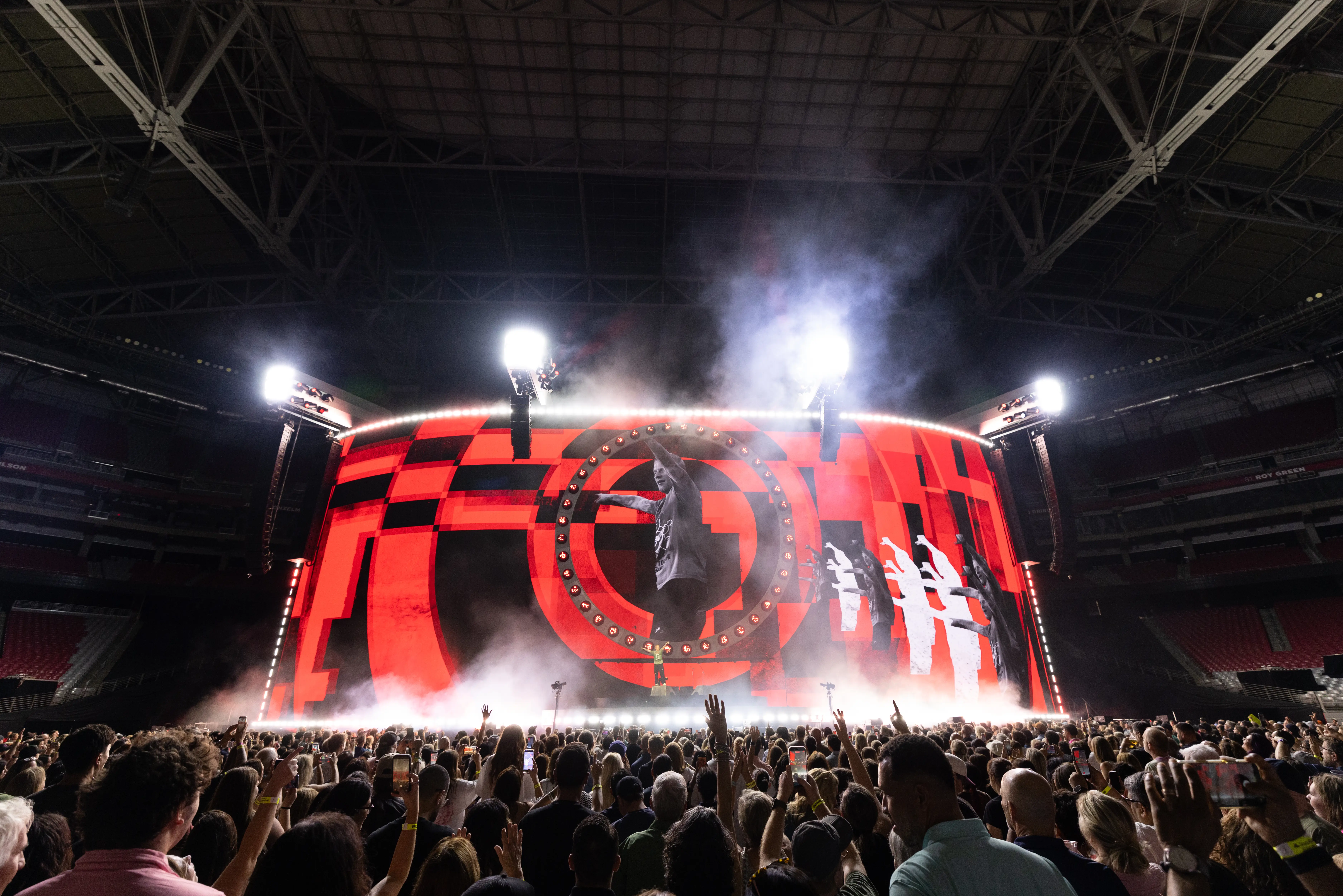 Ed Sheeran performs during the Loop Tour in June 2026.