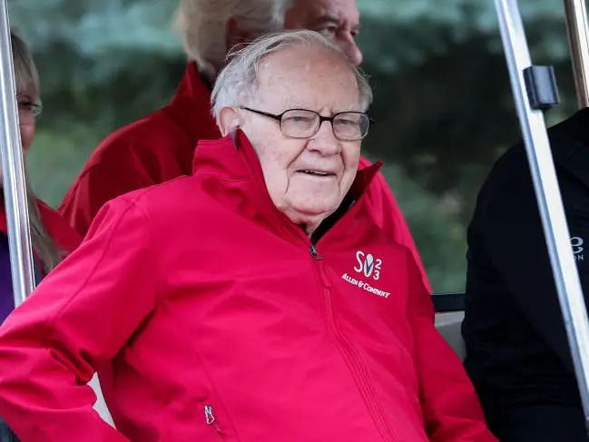 Warren Buffett, Chairman and CEO of Berkshire Hathaway, makes his way to a morning session at the Allen & Company Sun Valley Conference on July 13, 2023 in Sun Valley, Idaho.