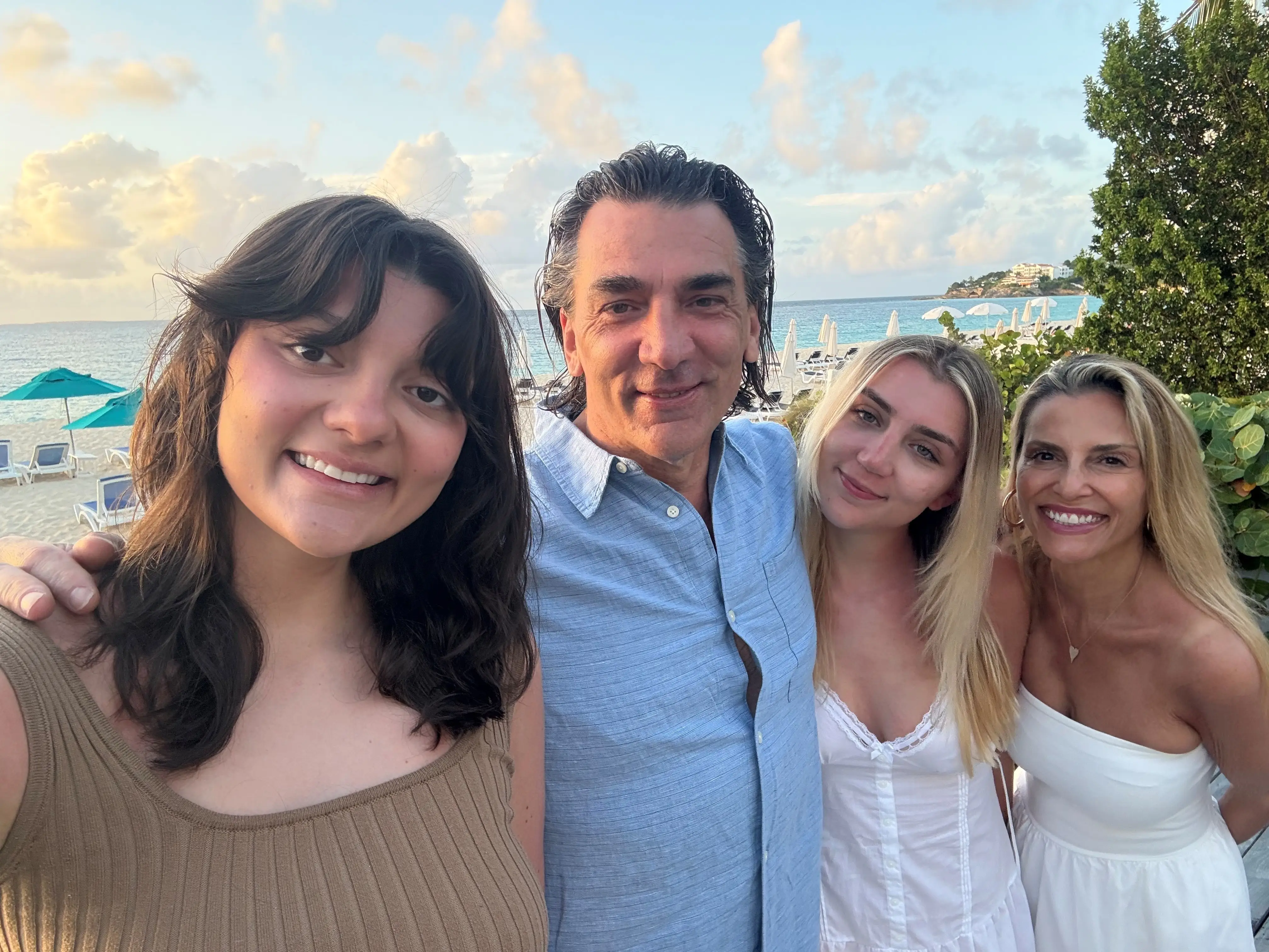 the author with her family on a beach