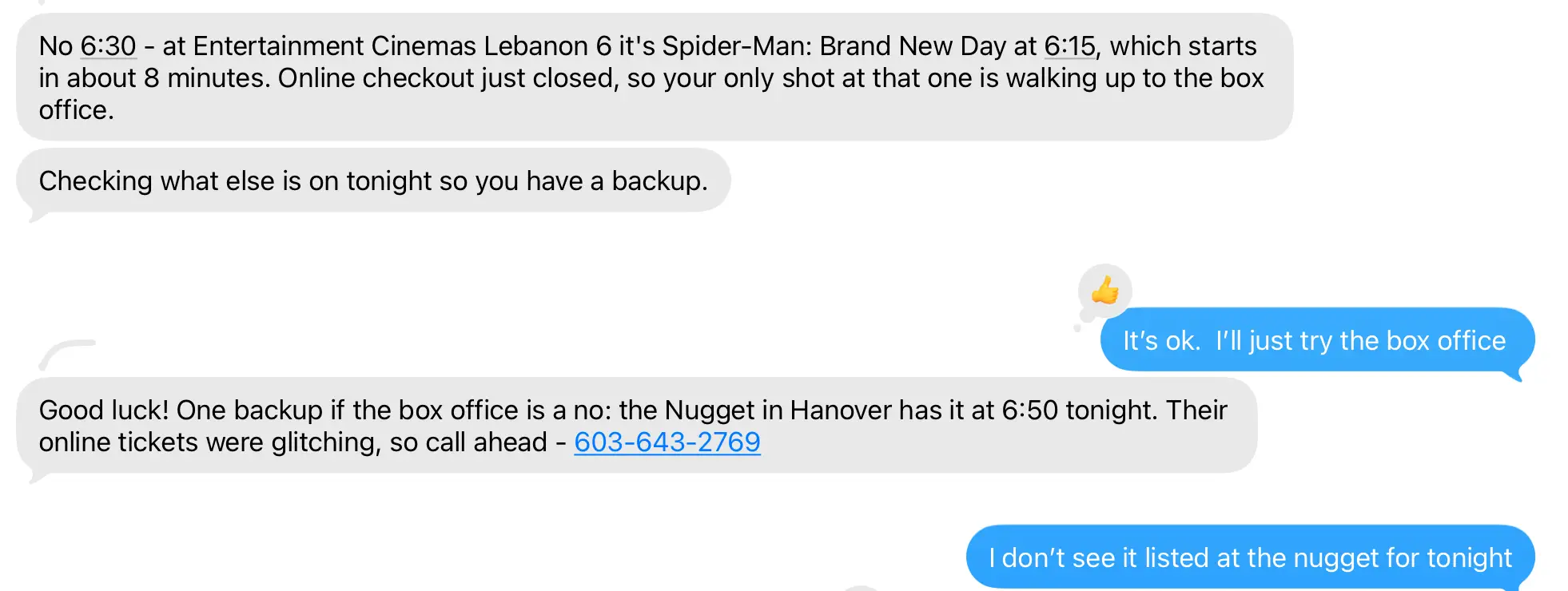Screen cap of Tim Paradis interaction with Instinct