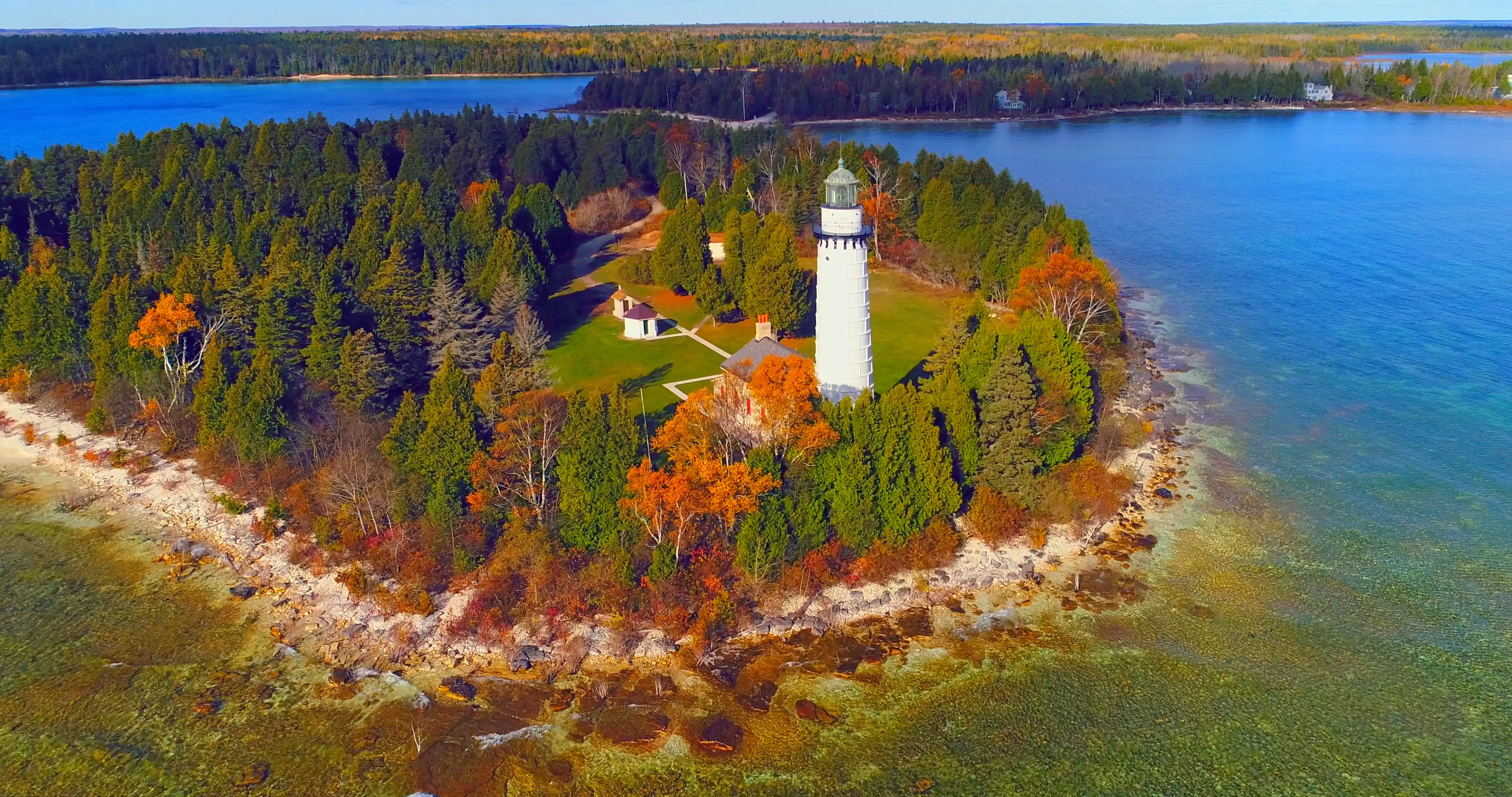 Scenic Cana Island Lighthouse, Door County, Wisconsin,