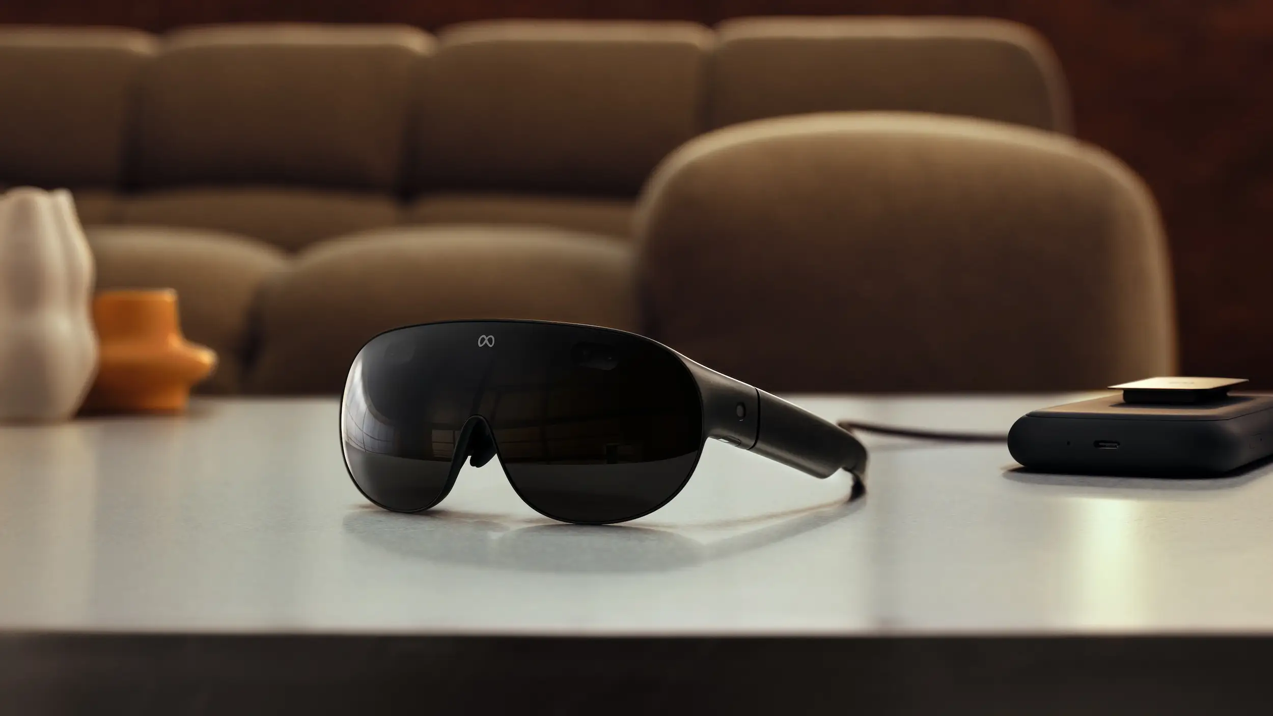 Meta VR Glasses sit on a table