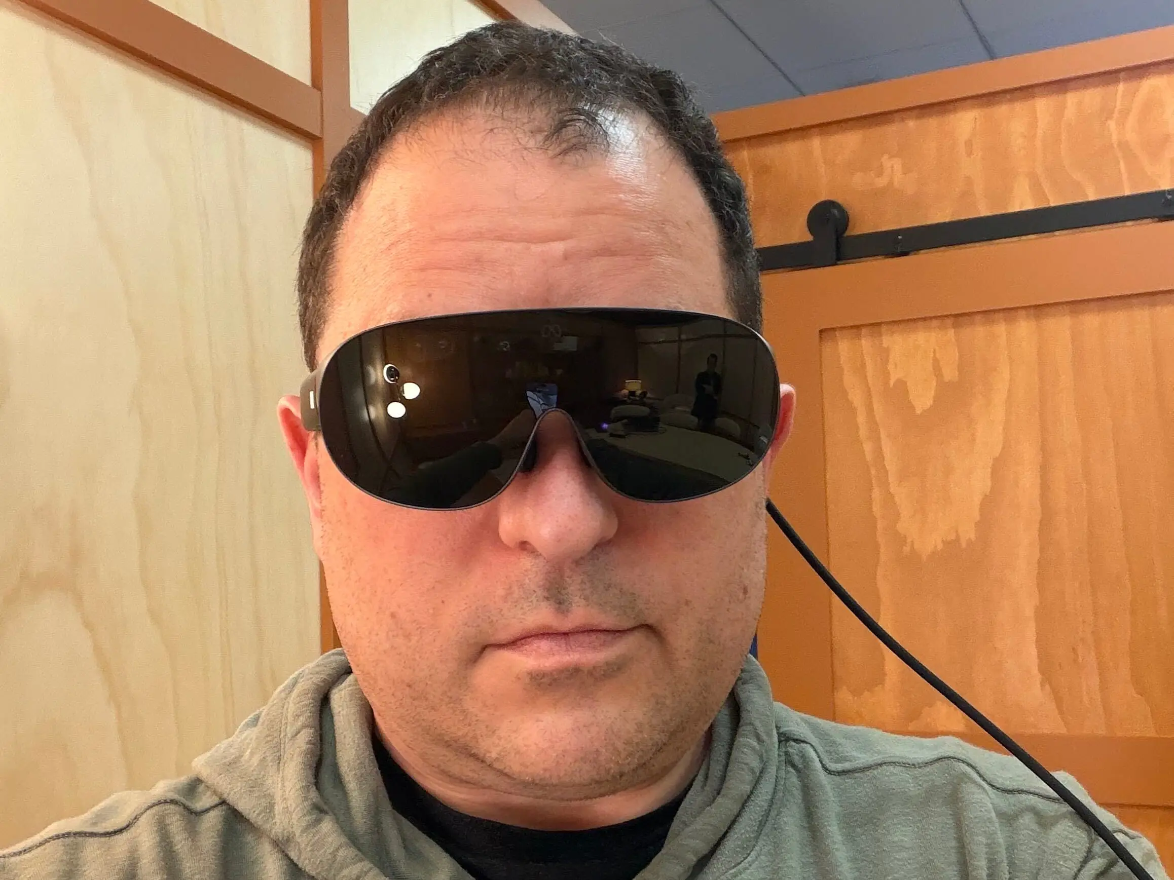 Man wears new Meta VR goggles