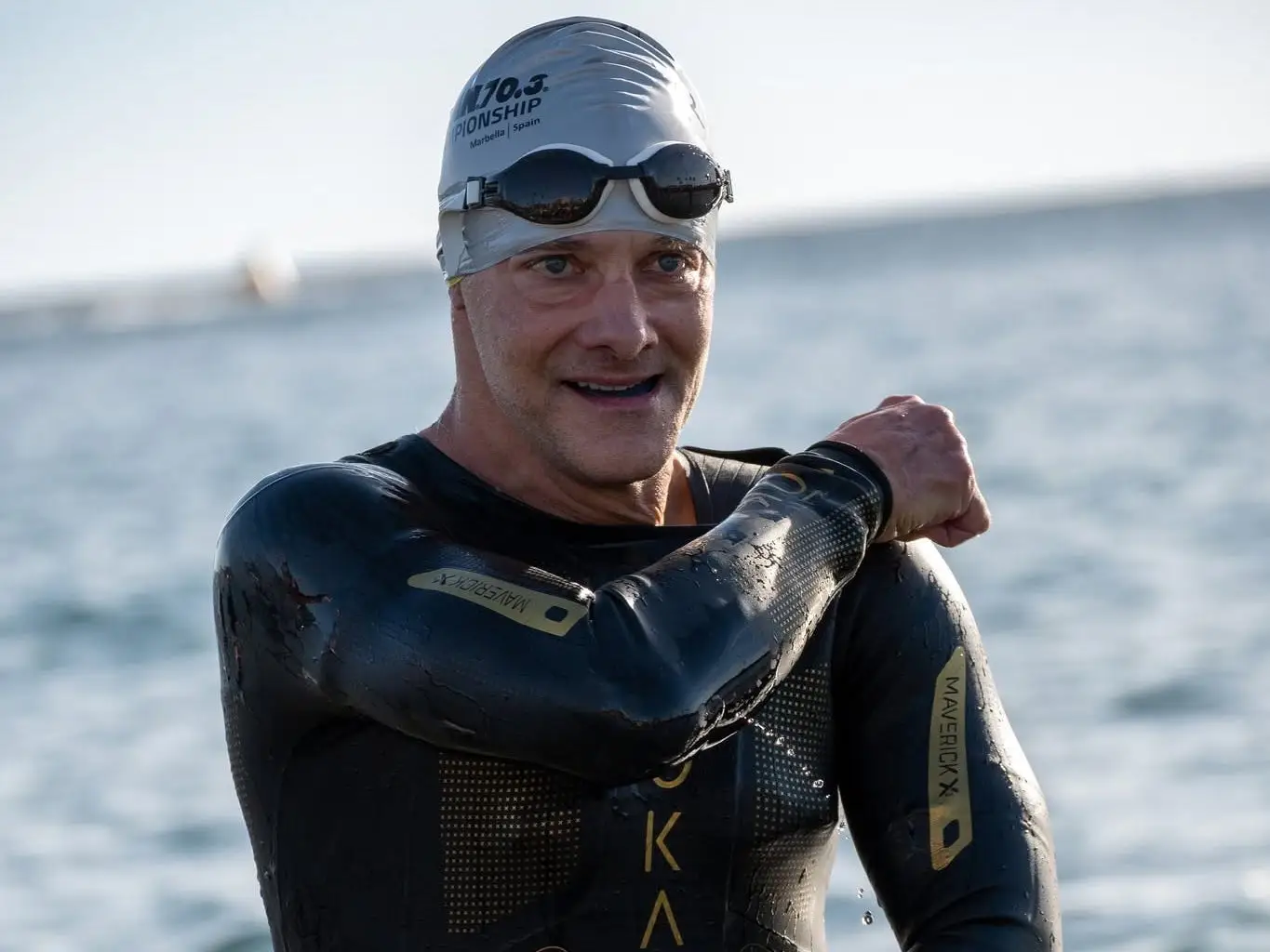 Ken Fine competing in a triathlon