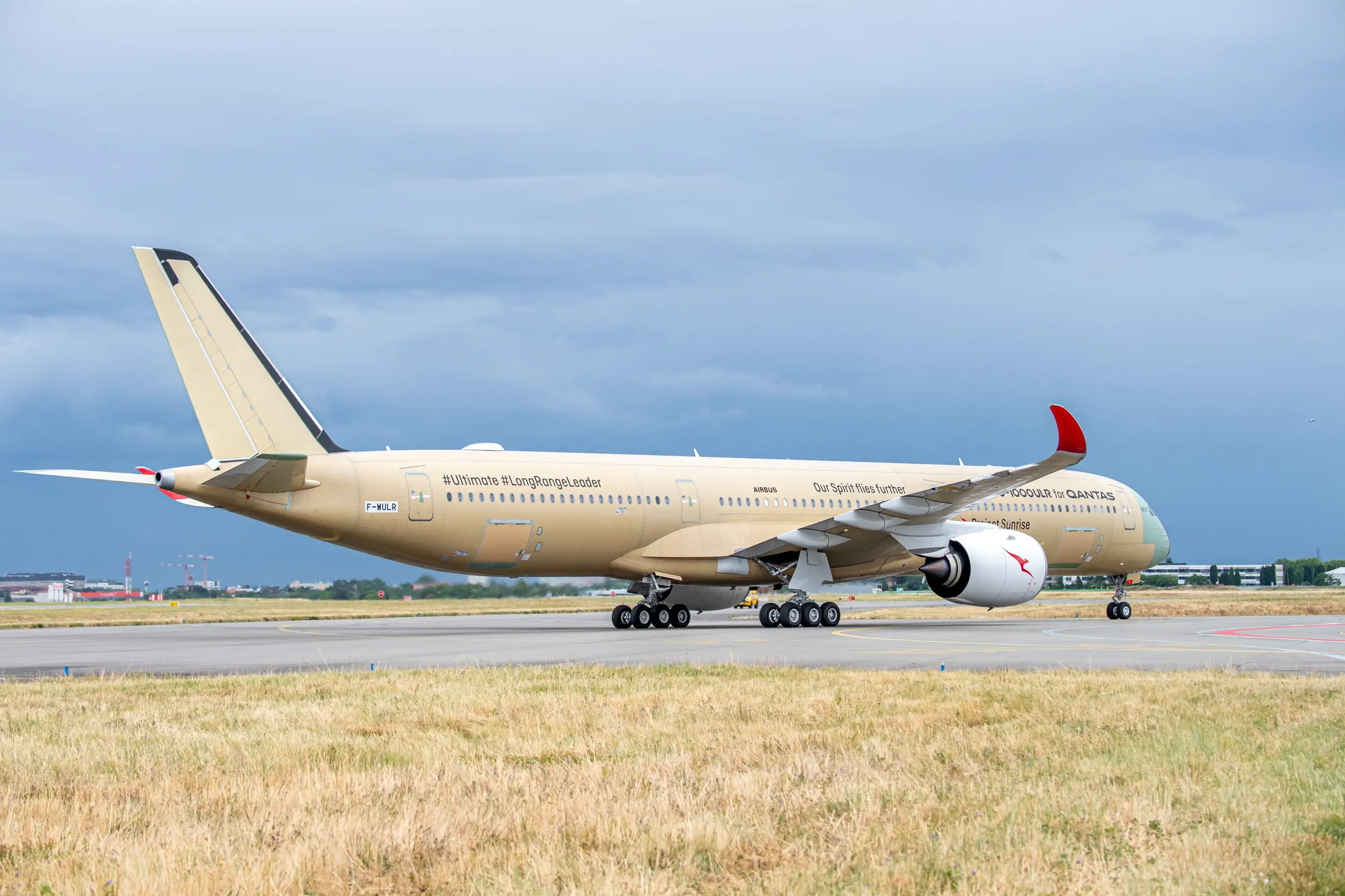Qantas' A350-1000ULR after its first flight.