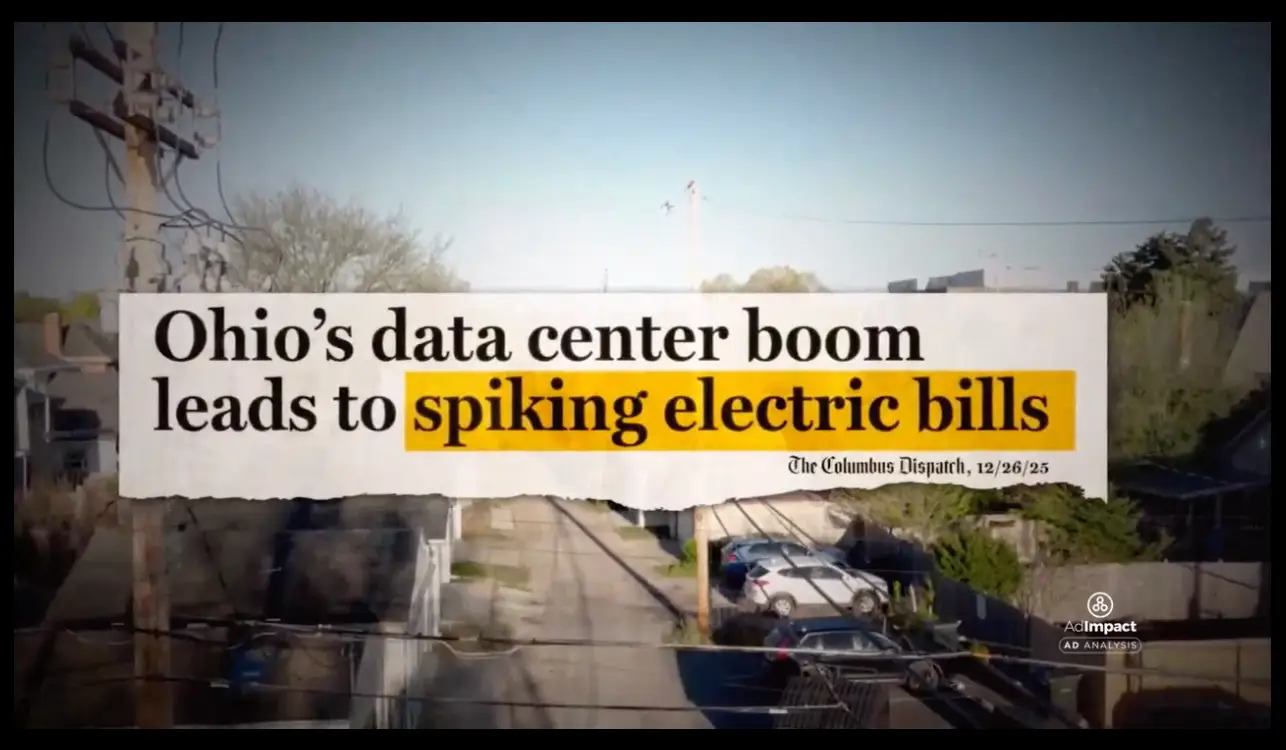 Rising electric bills are frequently cited in political ads in states like Ohio where data centers are prevalent.