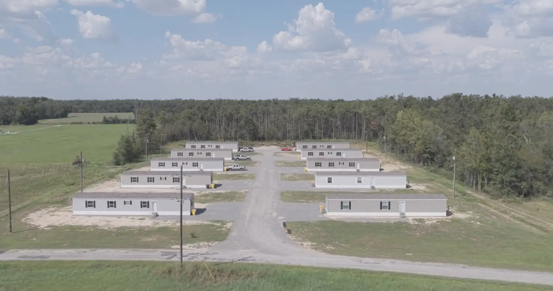 Drone photo of Antley Pines in Delhi, Louisiana.