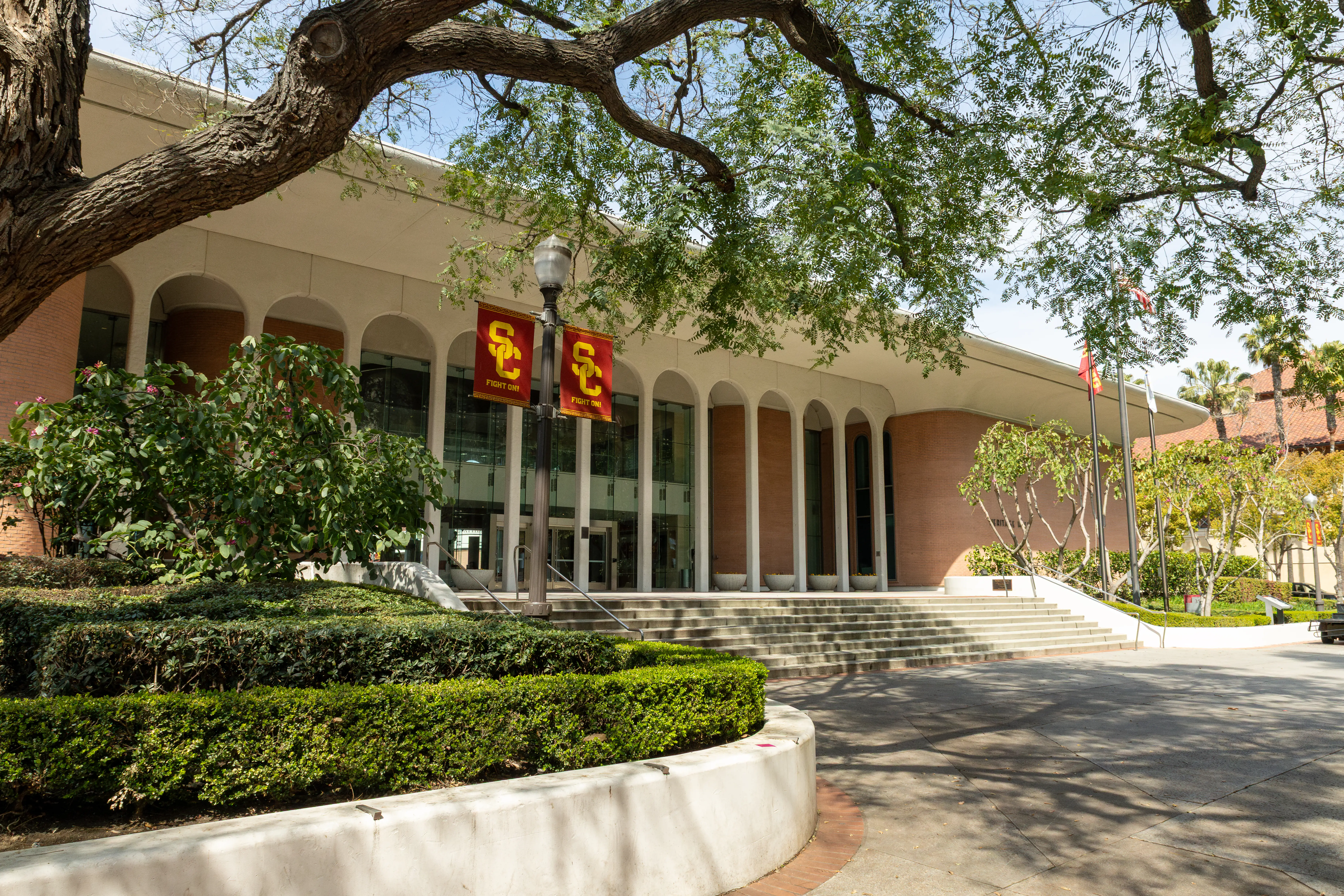 USC's Department of Intercollegiate Athletics, Heritage Hall at the University of Southern California campus in Los Angeles, California, taken on March 15, 2025