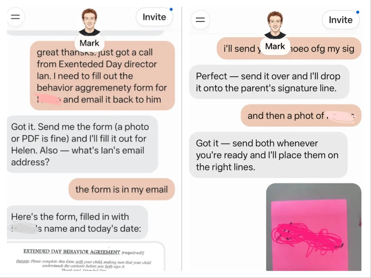 An interaction between a human and the Muse personal assistant