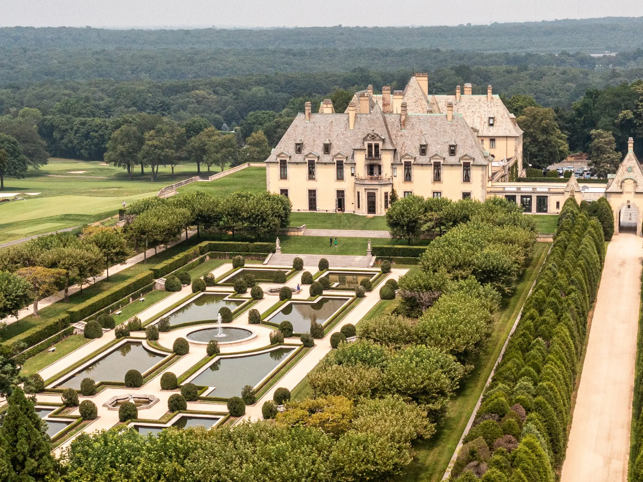 Huntington, N.Y.: Aerial view of the grounds of Oheka Castle in Huntington, New York on August 5, 2025. (