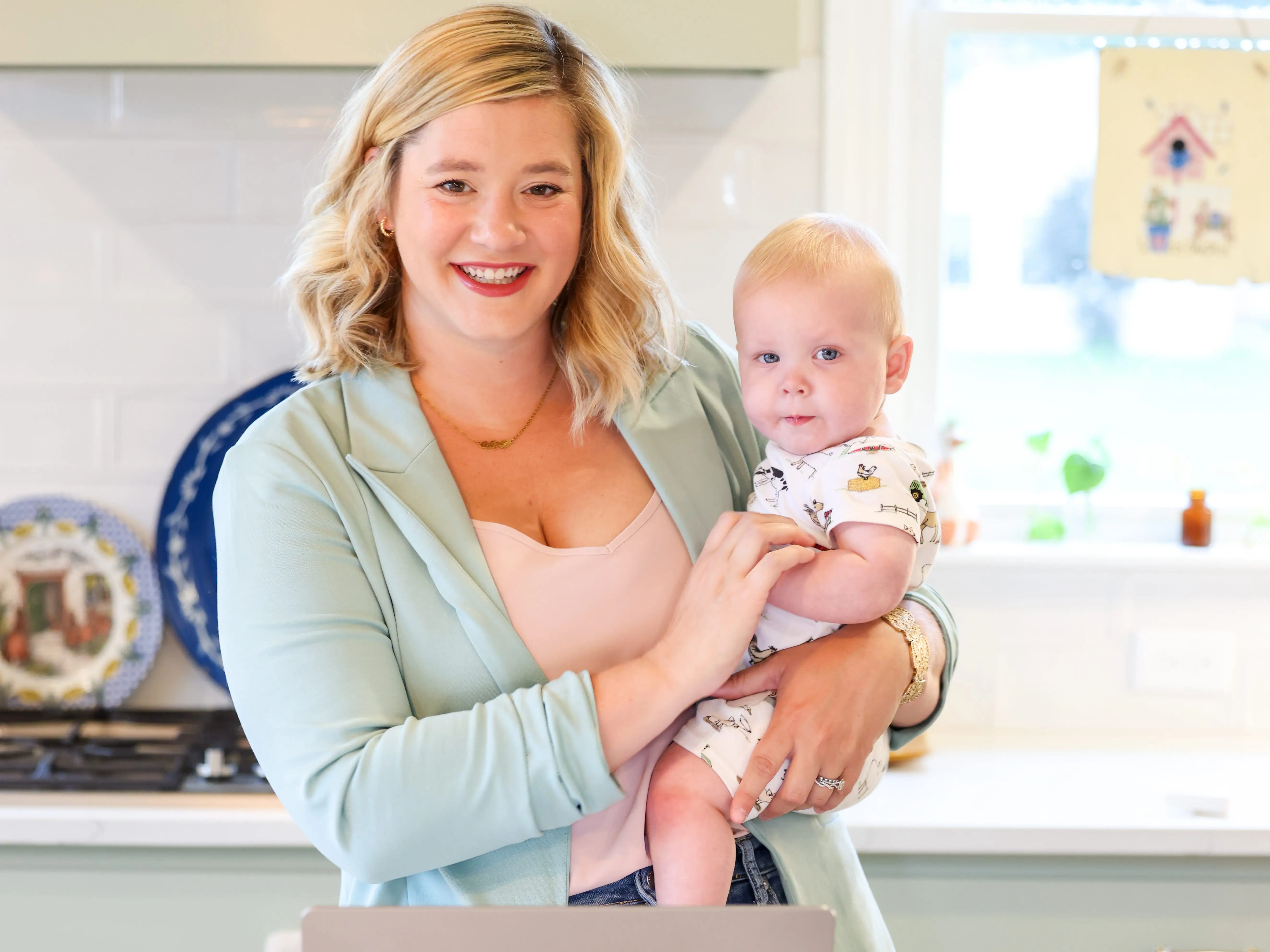 Mom holding baby