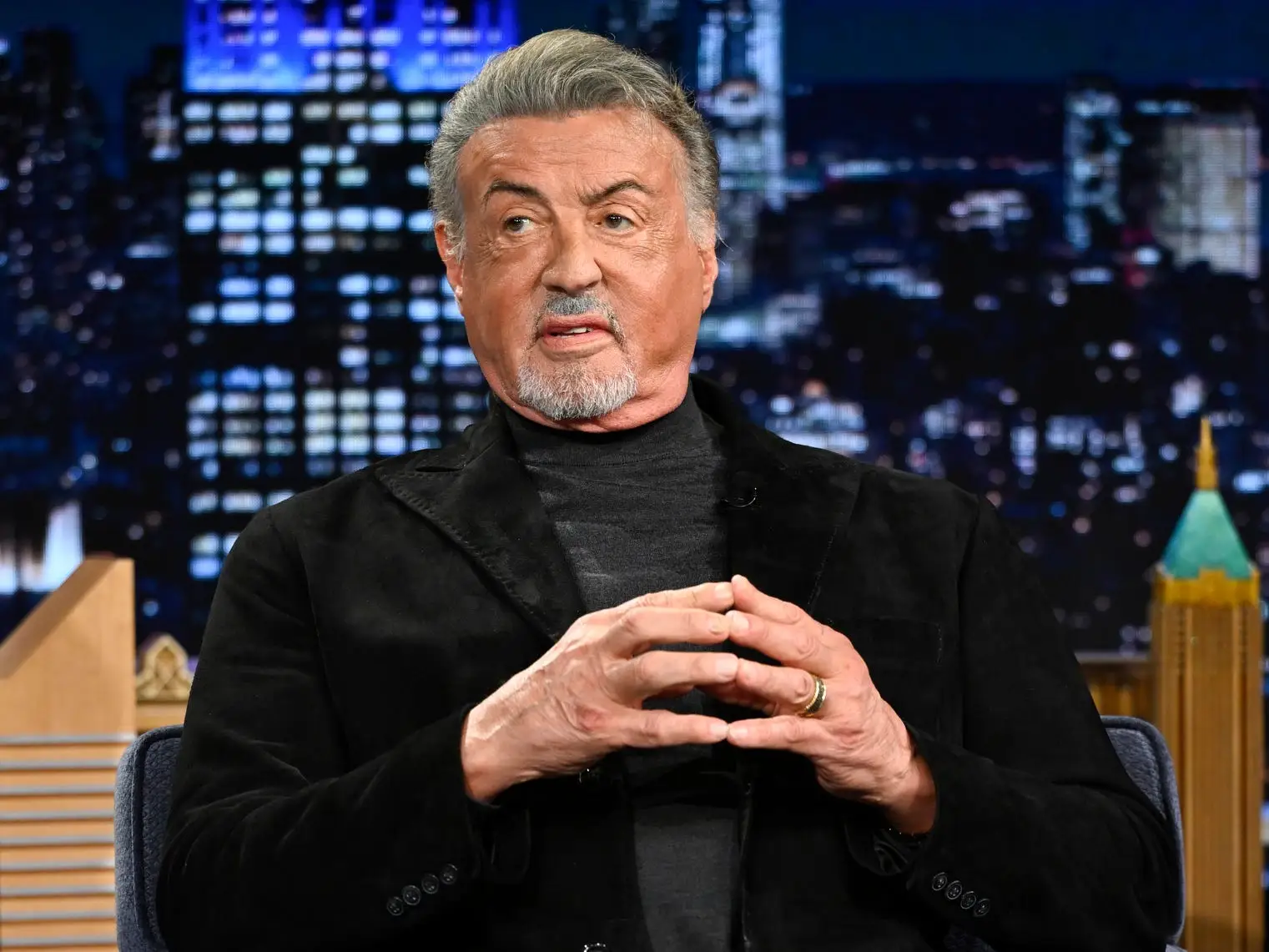 Pictured: Actor & filmmaker Sylvester Stallone during an interview on Sunday, September 27, 2026