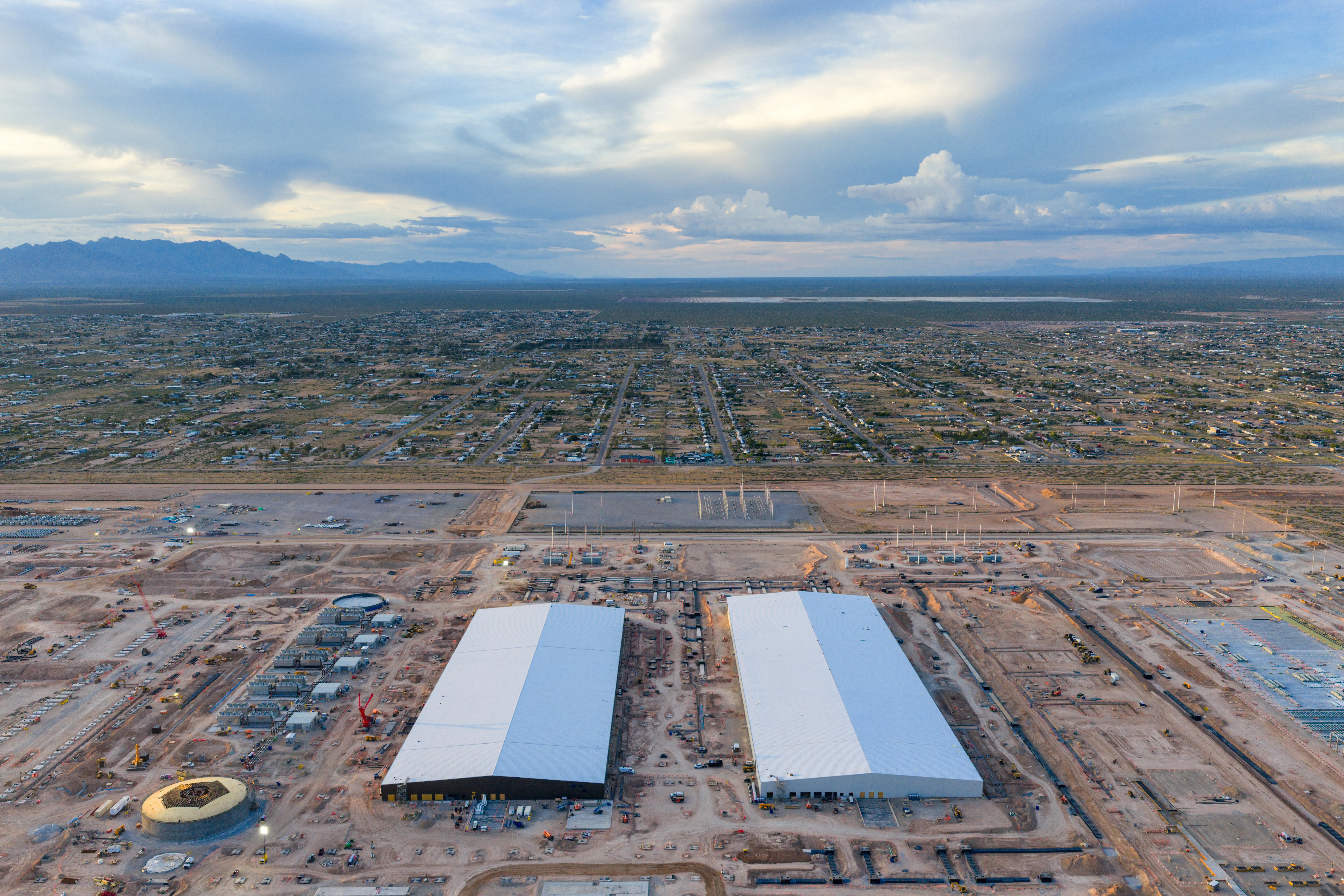 An aerial view of a data center.