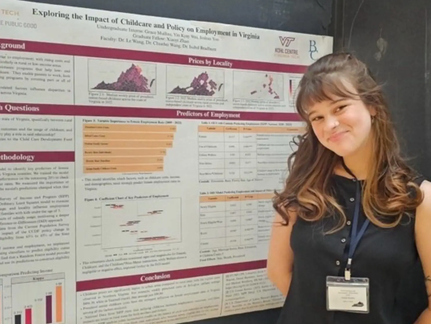 Berea College Grace Mullins with her research