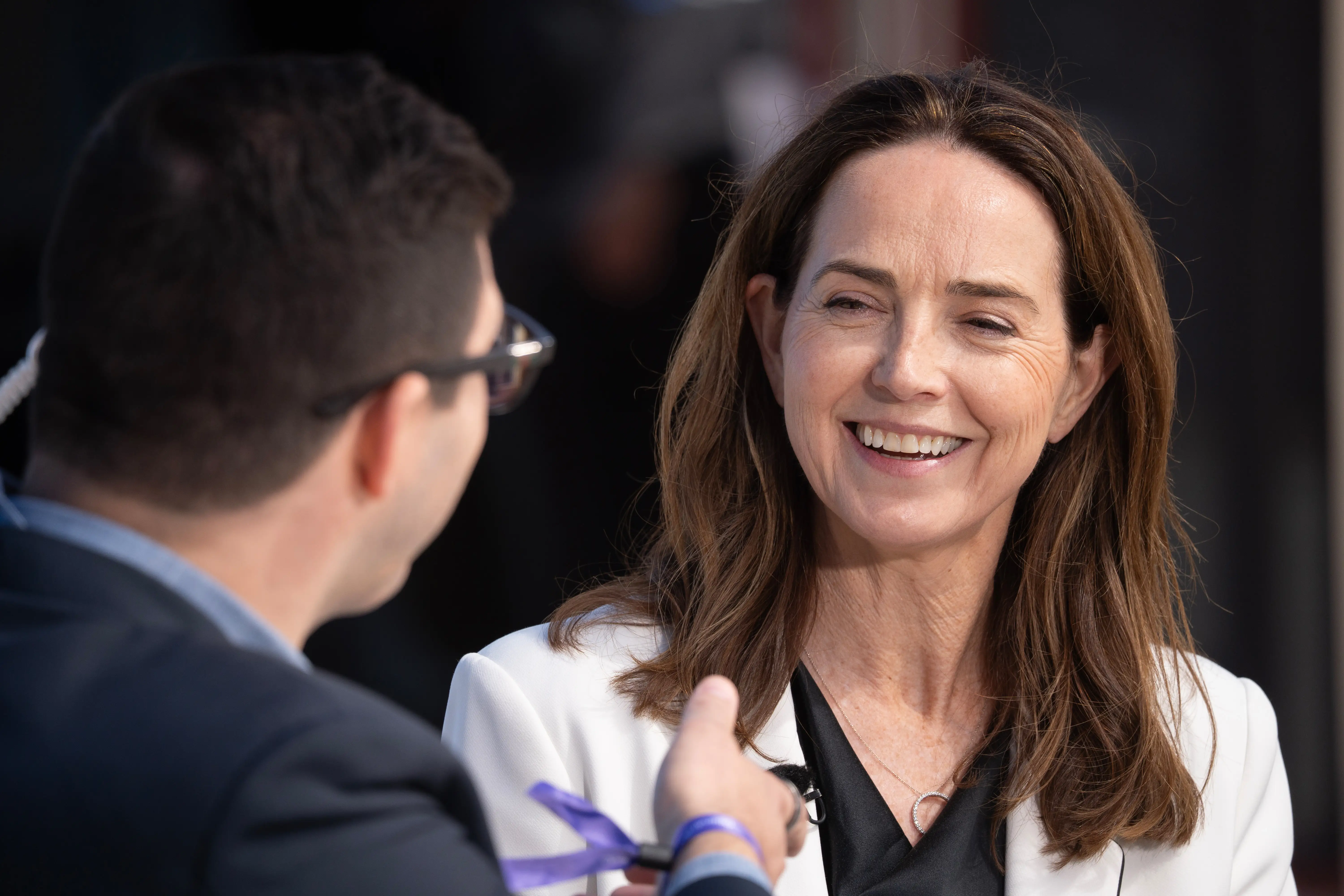 Sarah Friar, chief financial officer of OpenAI Inc., speaks during a Bloomberg Television interview at OpenAI DevDay in San Francisco, California, US, on Tuesday, Sept. 29, 2026. OpenAI aims to raise at least $30 billion from investors in a new round of funding, according to people familiar with the matter, after the artificial intelligence startup pushed