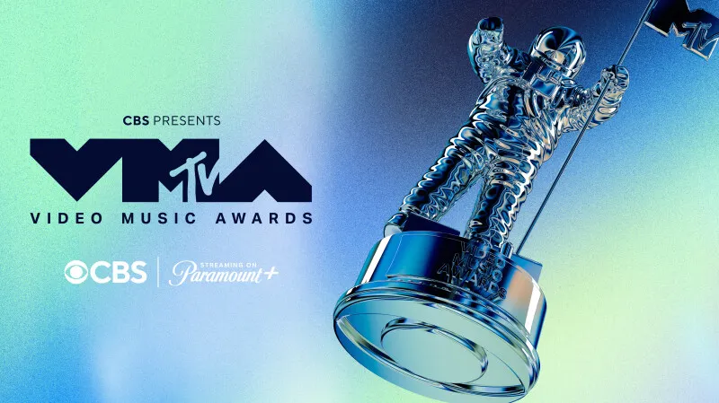 Illustration of the MTV Video Music Awards logo next to a chrome