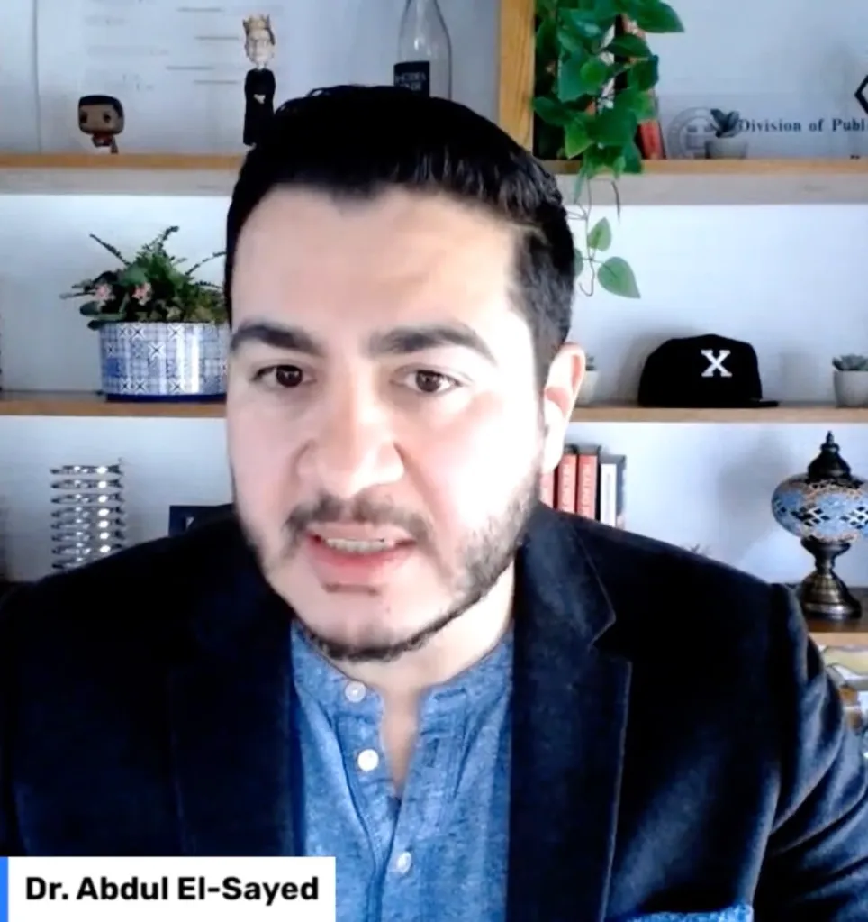 Dr. Abdul El-Sayed speaking during an interview.
