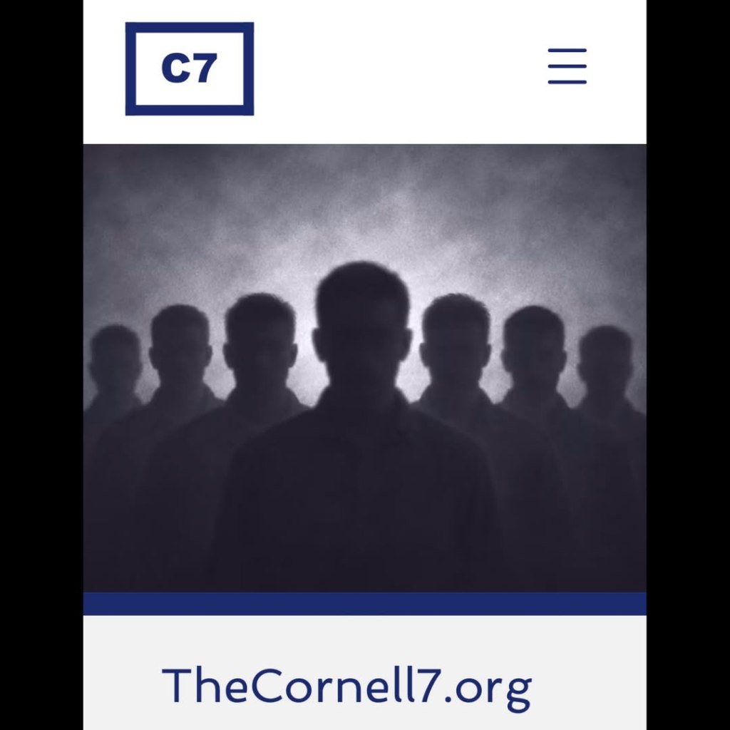 Website screenshot of theCornell7.org with the text