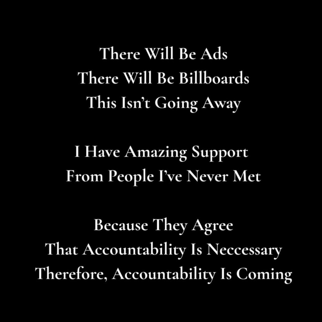 Text on a black background reading,