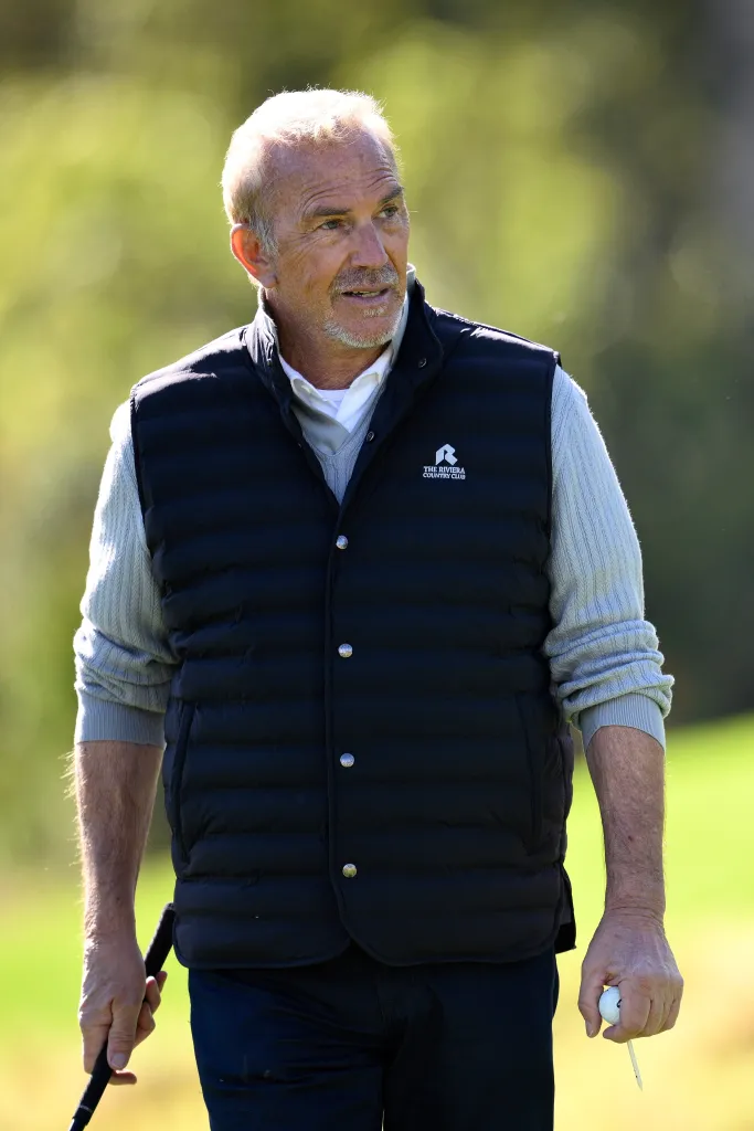 Actor Kevin Costner on the 18th hole at Riviera Country Club.