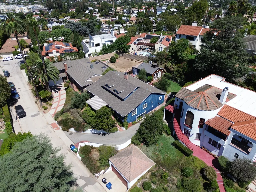 Aerial view of Nithya Raman's house in Silver Lake.