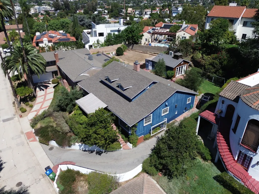 Aerial view of Nithya Raman's house in Silver Lake, Los Angeles.