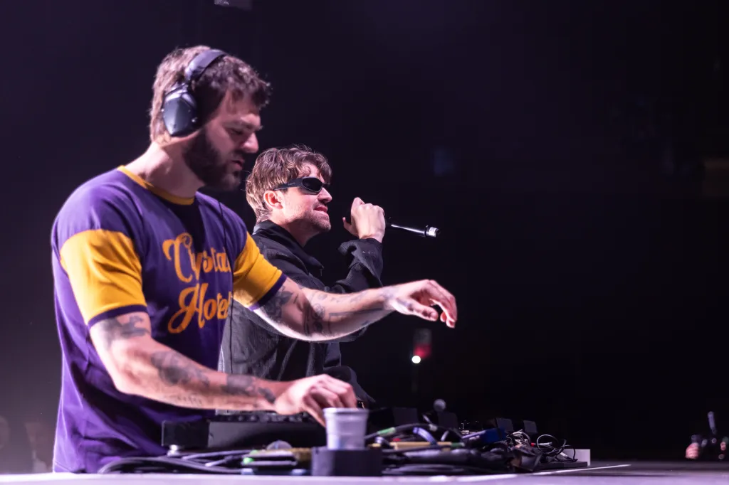 Alex Pall and Andrew Taggart of The Chainsmokers performing at the Sports Illustrated's SI The Party.