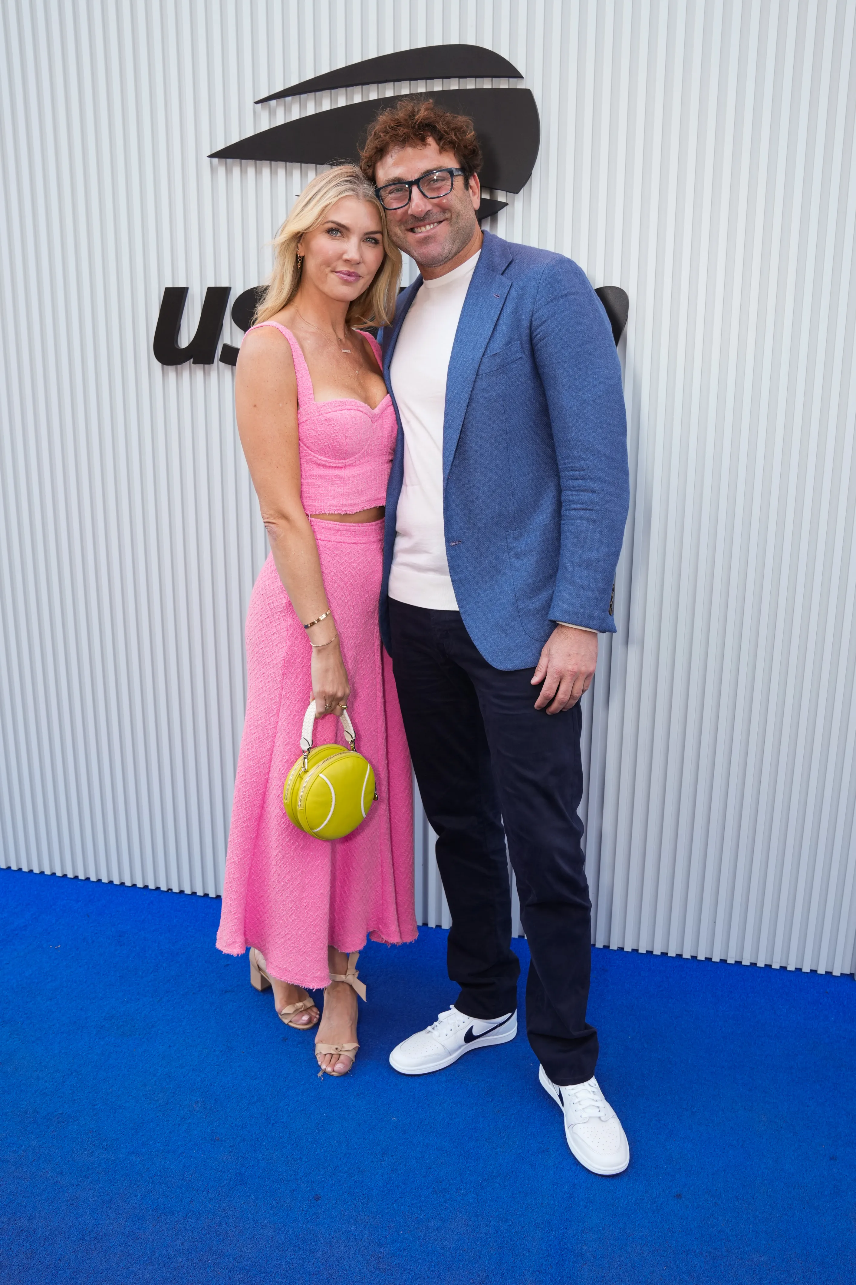 Amanda Kloots and Justin Gimelstob posing at the US Open Tennis Championship.