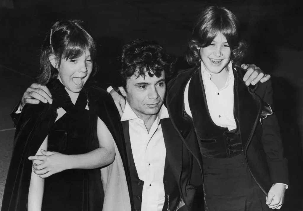Robert Blake with his children Delinah and Noah at the Emmy Awards.