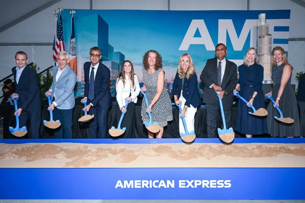 Members of the American Express Executive Committee attend the groundbreaking of the new American Express Tower at 2 World Trade Center.