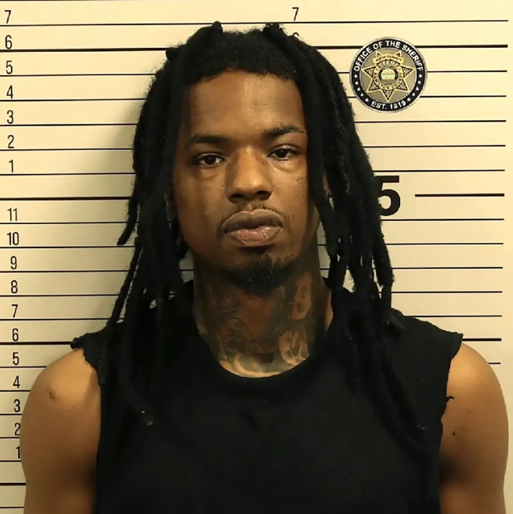 Mugshot of Deshundre Vinson, an America's Got Talent alum, charged with first-degree murder.