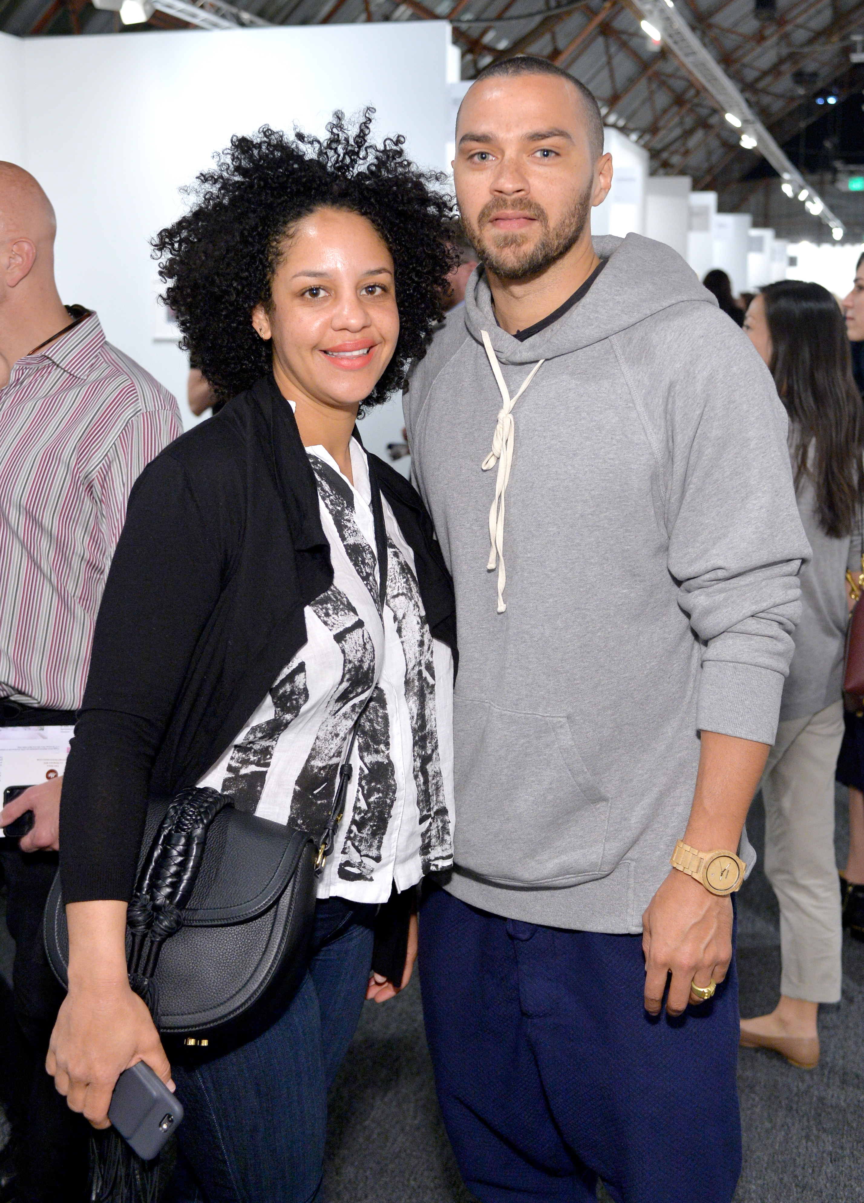 Aryn Drake-Lee and actor Jesse Williams at the Art Los Angeles Contemporary 2016 Opening Night