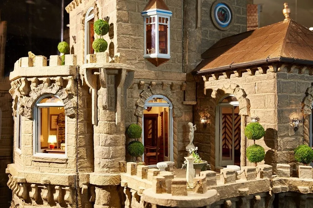 Astolat Dollhouse Castle, a nine-foot-tall, 800-pound miniature castle made of stone.