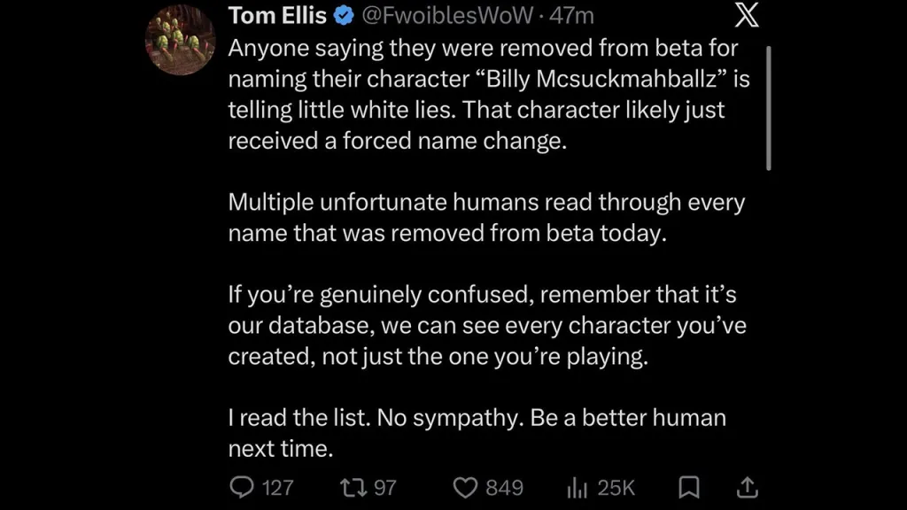 Blizzard Producer on WoW Forever Bans