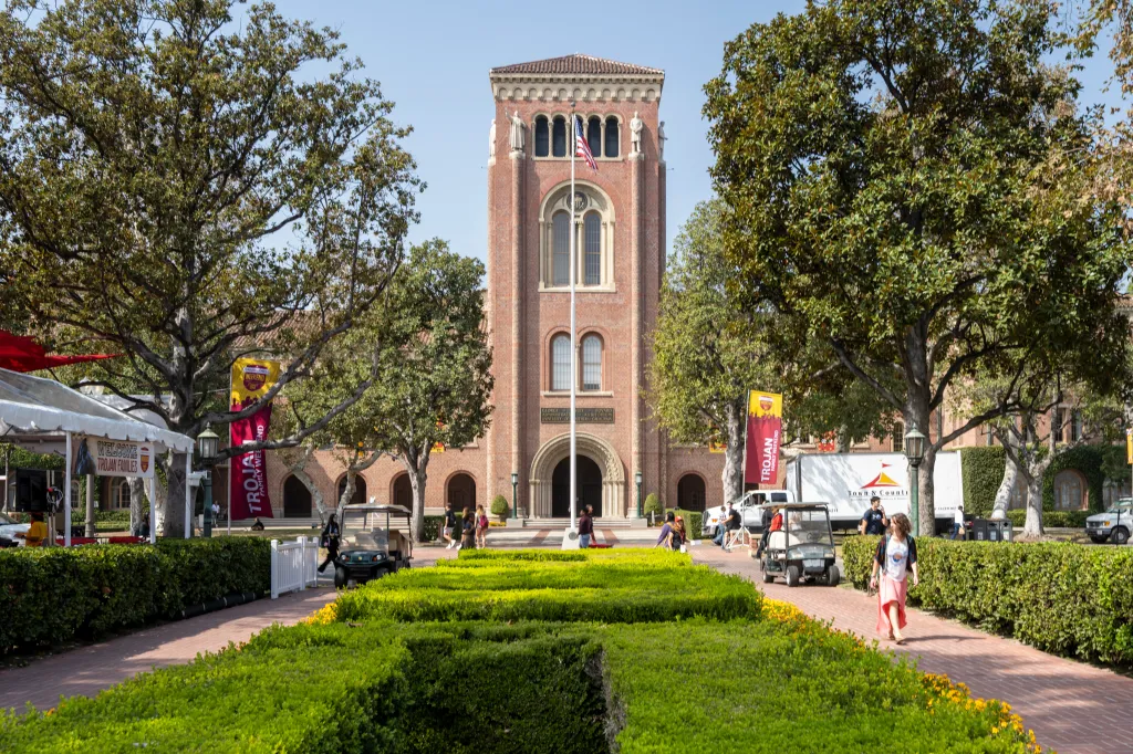 The Bovard Administration Building at the University of Southern California (USC) campus.