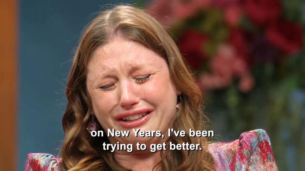 Catie crying during a 90 Day Fiance Tell All episode, stating 