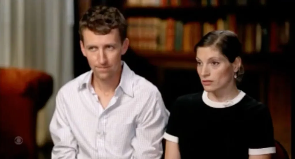 Patrick and Rachel Clancy being interviewed on 60 Minutes.
