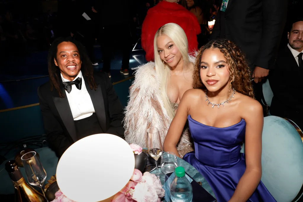Jay-Z, Beyonce, and Blue Ivy Carter at The 67th Annual Grammy Awards.