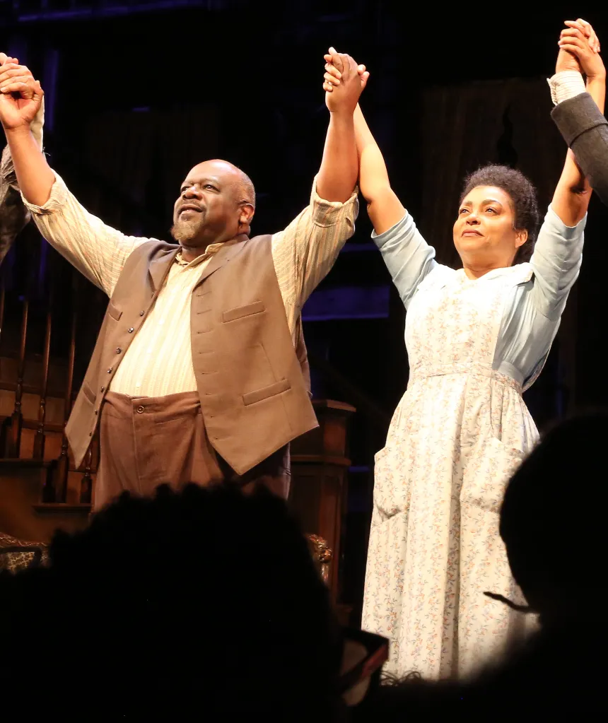Cedric the Entertainer and Taraji P. Henson during the curtain call for the Broadway revival of August Wilson's 
