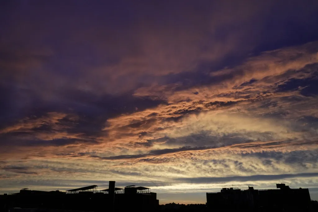 Clouds roll in over New York City as a nor'easter is expected to bring heavy rain and winds.